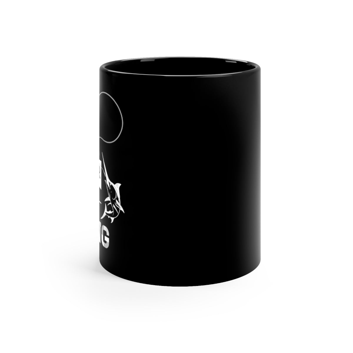 I'D Rather Be Fishing - Black Coffee Mug, 11oz-1